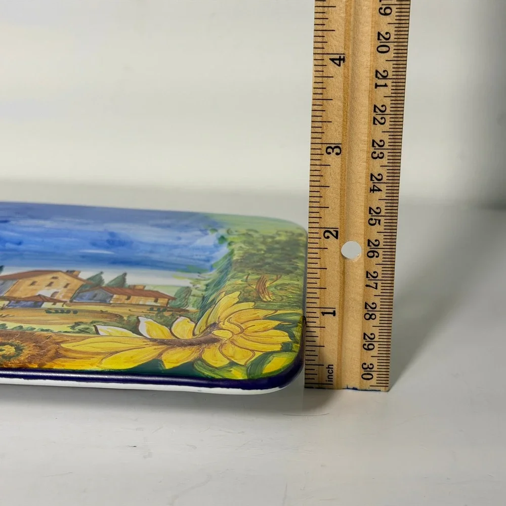 Bettini Germano Deruta Italy Hand Painted Majolica Sunflower Tuscan Plate 6.25